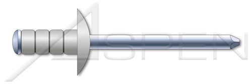 3/16" X 0.730", Grip=0.187"-0.437" Multigrip Rivets, Aluminum Body / Steel Pin, Brazier Head
