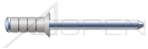 1/8", Grip=0.217"-0.375" Multigrip Rivets, Aluminum Body / Steel Pin, Countersunk External, Zinc Plated Pin