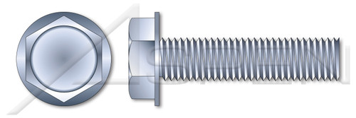 3/8"-16 X 1" Machine Screws, Hex Indented Washer Head, Full Thread, Steel, Zinc Plated
