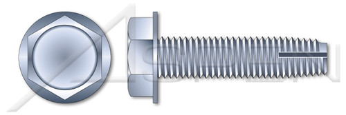 #10-24 X 3/4" Thread-Cutting Screws, Type "1", Hex Indented Washer Head, Steel, Zinc Plated and Baked