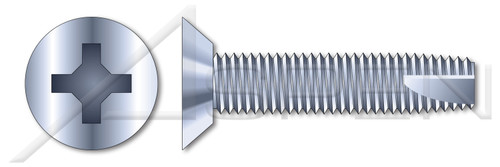 #10-24 X 3/8" Thread-Cutting Screws, Type "23", Flat Undercut Phillips Drive, Steel, Zinc Plated and Baked