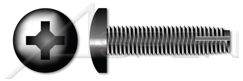 #10-24 X 5/8" Thread-Cutting Screws, Type "1", Pan Phillips Drive, Steel, Black Oxide