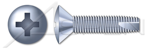 #8-32 X 1" Thread-Cutting Screws, Type "23", Oval Phillips Drive, Steel, Zinc Plated and Baked