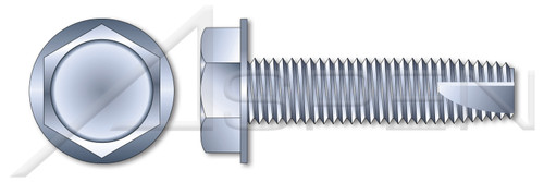 #10-24 X 1-1/4" Thread-Cutting Screws, Type "23", Hex Indented Washer Head, Steel, Zinc Plated