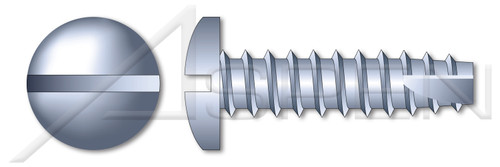 #10 X 1" Thread-Cutting Screws, Type "25", Pan Slot Drive, Steel, Zinc Plated