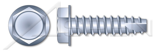 3/8" X 1-1/2" Thread-Cutting Screws, Type "25", Hex Indented Washer Head, Steel, Zinc Plated