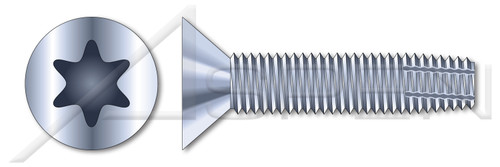 1/4"-20 X 4", Recess=T30 Thread-Cutting Screws, Type "F", Flat Head 6Lobe Torx(r) Drive, Steel, Zinc Plated and Baked
