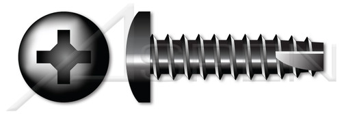 #4 X 5/16" Thread-Cutting Screws, Type "25", Pan Phillips Drive, Steel, Black Oxide and Oil