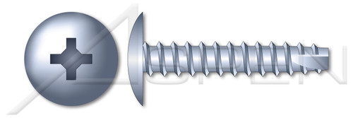 #10 X 3/8" Thread-Cutting Screws, Type "25", Truss Phillips Drive, Steel, Zinc Plated and Baked