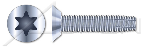 1/4"-20 X 5/8", Recess=T30 Thread-Cutting Screws, Type "F", Flat Undercut 6Lobe Torx(r) Drive, Steel, Zinc Plated and Baked