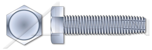 3/8"-16 X 2" Thread-Cutting Screws, Type "F", Indented Hex Head, Steel, Zinc Plated
