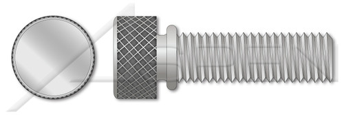 1/4"-20 X 3/4" Thumb Screws, Knurled Head with Shoulder, Aluminum