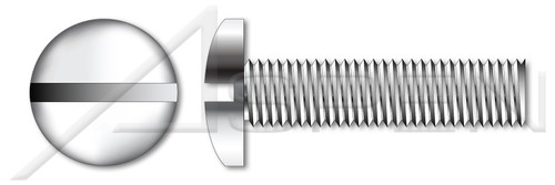 #10-24 X 3/8" Machine Screws, Pan Slot Drive, Full Thread, Stainless Steel