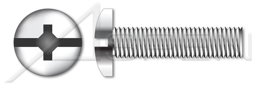 #10-32 X 3/8" Machine Screws, Pan Head Phillips/Slot Combo Drive, Full Thread, Stainless Steel