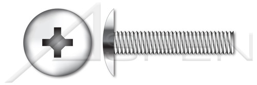 #10-24 X 3/4" Machine Screws, Truss Phillips Drive, Full Thread, Stainless Steel