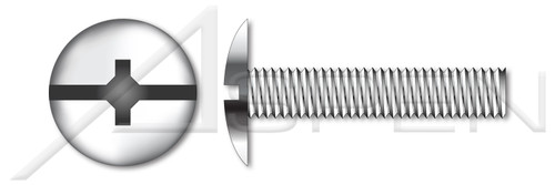 #10-32 X 3/8" Machine Screws, Truss Phillips/Slot Combo Drive, Full Thread, Stainless Steel