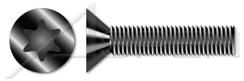 #6-32 X 1/2" Machine Screws, Flat Head 6Lobe Torx(r) Drive, Steel, Black Oxide