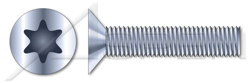 #6-32 X 1/4" Machine Screws, Flat Head 6Lobe Torx(r) Drive, 100 Degree Countersink, Steel, Zinc Plated