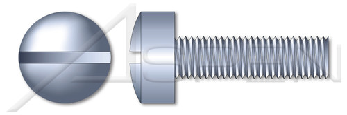 #3-48 X 1/2" Machine Screws, Fillister Slot Drive, Full Thread, Steel, Zinc Plated