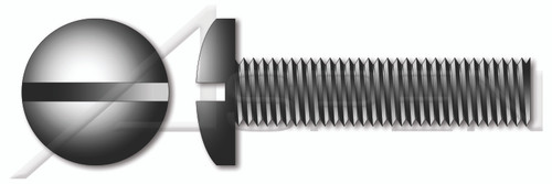 #4-40 X 1/4" Machine Screws, Pan Slot Drive, Full Thread, Steel, Black Zinc