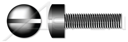 #2-56 X 1/2" Machine Screws, Fillister Slot Drive, Full Thread, Steel, Black Oxide