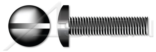 #6-32 X 2" Machine Screws, Pan Slot Drive, Full Thread, Steel, Black Oxide
