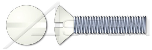 #6-32 X 1" Machine Screws, Oval Slot Drive, 82 Degree Countersink, Full Thread, Steel, Zinc Plated, Head Painted White