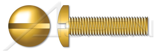 #10-32 X 1/2" Machine Screws, Pan Slot Drive, Full Thread, Steel, Yellow Zinc