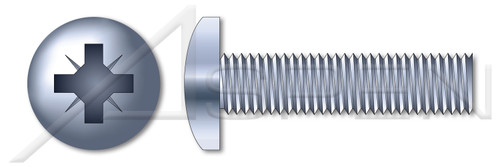 #4-40 X 1" Machine Screws, Pan Pozidriv Alternative Drive, Full Thread, Steel, Zinc Plated