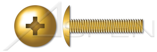 1/4"-20 X 1-1/2" Machine Screws, Truss Phillips Drive, Full Thread, Steel, Yellow Zinc