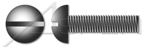 #4-40 X 5/16" Machine Screws, Round Slot Drive, Full Thread, Steel, Black Zinc