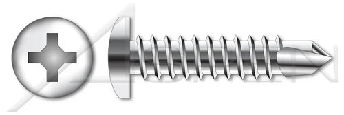 M4.2 X 16mm DIN 7504 Type M, Metric, Self-Drilling Screws, Pan Phillips Drive, A2 Stainless Steel