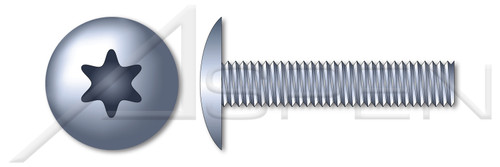 3/8"-16 X 1" Machine Screws, Truss Head 6Lobe Torx(r) Drive, Steel, Zinc Plated