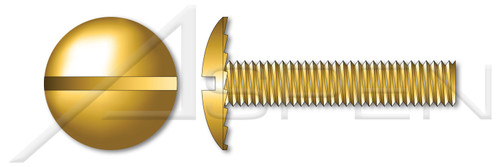 5/16"-18 X 1" Machine Screws, Truss Slot Drive, Serrated, Full Thread, Steel, Yellow Zinc