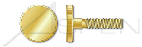 M6-1.0 X 20mm DIN 653, Metric, Thumb Screws, Knurled Flat Head, Low Type, Brass