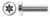 M6-1.0 X 8mm DIN 7500 Type CE, Metric, Thread Rolling Screws, Pan 6Lobe Torx(r) Drive, A2 Stainless Steel