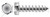 #14 X 1-1/2" Self-Tapping Sheet Metal Screws, Type "A", Indented Hex Head, Stainless Steel