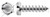 #8 X 5/8" Self-Tapping Sheet Metal Screws, Type "A", Hex Indented Slotted, Stainless Steel