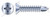 5/16"-12 X 2" Self-Drilling Screws, Flat Phillips Drive, Steel, Zinc Plated and Baked