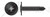 #10-16 X 1" Self-Drilling Screws, Modified Truss Phillips Drive, Steel, Black Phosphate