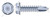 5/16"-12 X 1" Self-Drilling Screws, Hex Indented Washer Head, Locking Serrations, #4 Self-Drilling Point, Steel, Zinc Plated