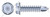 1/4"-14 X 1-1/4" Self-Drilling Screws, Hex Indented Washer Head, Locking Serrations, A/F=7/16", Steel, Zinc Plated and Baked