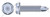 1/4"-20 X 7/8" Self-Drilling Screws, Hex Indented Washer Head, Locking Serrations, Machine Screw Threading, Steel, Zinc Plated and Baked