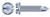 #10-24 X 3/4" Self-Drilling Screws, Hex Indented Washer, Slotted, Serrated, Machine Screw Threading, Steel, Zinc Plated and Baked