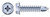 #6-20 X 2" Self-Drilling Screws, Hex Indented Washer Phillips Drive, Steel, Zinc Plated