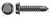 #10-16 X 1/2" Self-Drilling Screws, Hex Indented Washer Head, Steel, Black Zinc and Baked