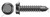 #14 X 1-1/4" Self-Drilling Screws, Hex Indented Washer Head, Steel, Black Zinc and Baked