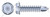 #14 X 2-1/2" Self-Drilling Screws, Hex Indented Washer Head, Steel, Zinc Plated and Baked