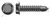 #8 X 1" Self-Drilling Screws, Hex Indented Washer Head, Steel, Black Zinc and Baked