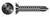 #12-14 X 3/4" Self-Drilling Screws, Flat Undercut Phillips Drive, Steel, Black Zinc and Baked